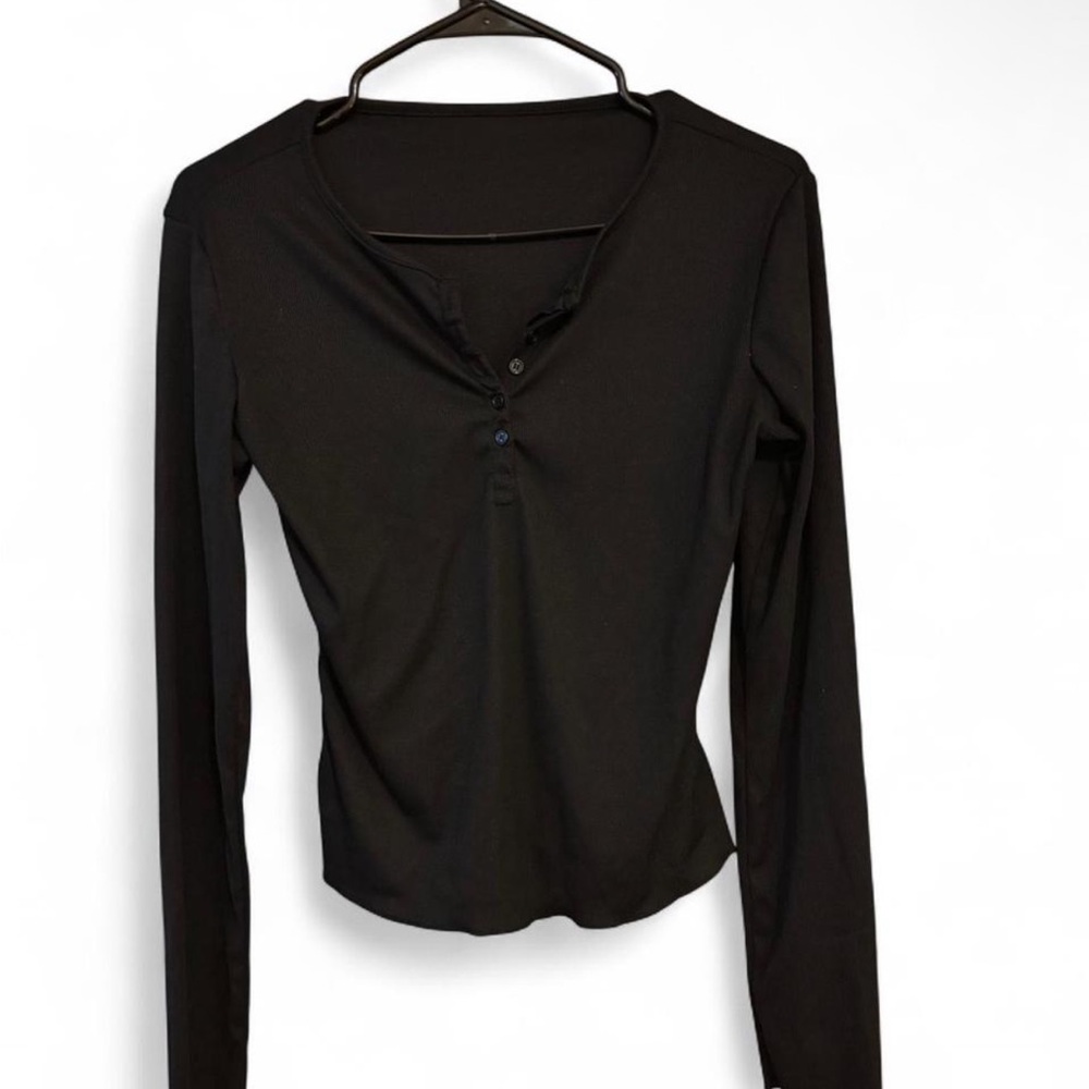 Black Henley Top